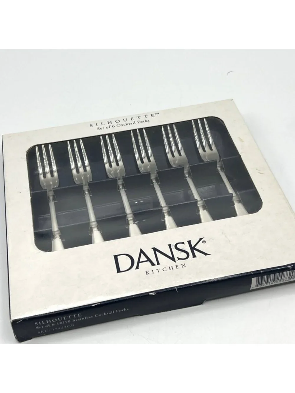 Dansk Silhouette Cocktail Seafood Forks Set of 6 Stainless Steel